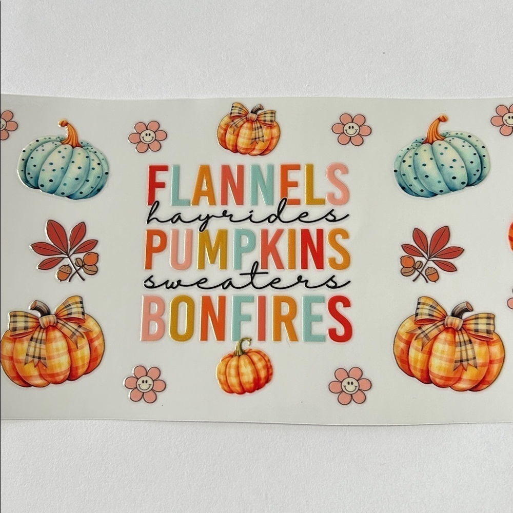 Flannel Pumpkins Bonfires Cup Decal